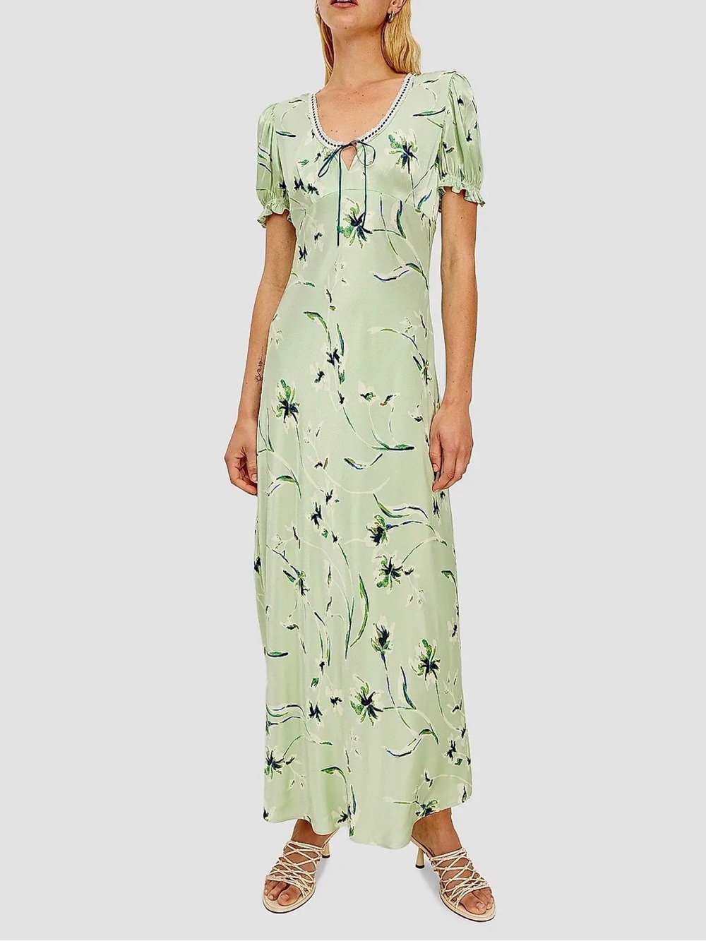 Rails Pale Green Floral Maxi Dress